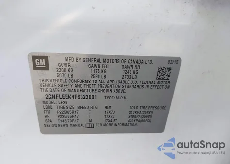 2015 Chevrolet Equinox Ls from USA, damaged, VIN 2GNFLEEK4F6323001